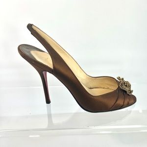 Christian Louboutin Peep-toe Jeweled Heels